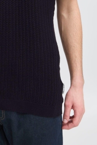 Casual Friday CFKARL structured knit polo:Knit dark navy