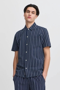 Casual Friday CFKAI 0204 SS striped seersucker sh: navy blazer