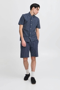 Casual Friday CFKAI 0204 SS striped seersucker sh: navy blazer