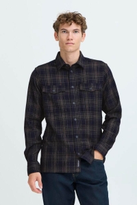 Casual Friday CFGORM LS structured checked shirt:S dark navy