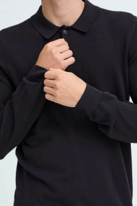 Casual Friday CFOSVALD fine knitted polo knit:Knit dark navy