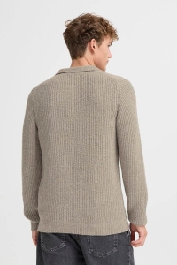 Casual Friday CFGAHN 1X1 RIB POLO KNIT:Knit steeple gray