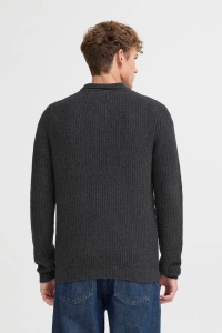 Casual Friday CFGAHN 1X1 RIB POLO KNIT:Knit charcoal gray melange