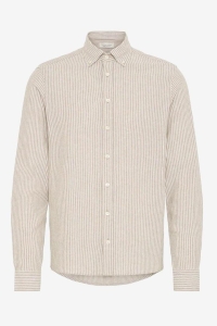 CFHANES LINEN MIX LS SHIRT:Shirts/Bl silver sage