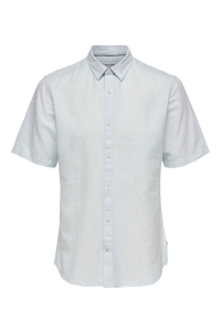 ONLY&SONS ONSCAIDEN LIFE SS SOLID LINEN SHIRT cashmere blue
