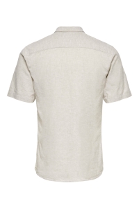 ONLY&SONS ONSCAIDEN LIFE SS SOLID LINEN SHIRT chinchilla