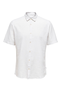ONLY&SONS ONSCAIDEN LIFE SS SOLID LINEN SHIRT white