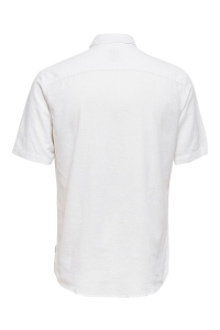 ONLY&SONS ONSCAIDEN LIFE SS SOLID LINEN SHIRT white