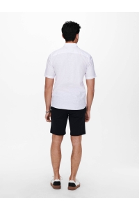 ONLY&SONS ONSCAIDEN LIFE SS SOLID LINEN SHIRT white