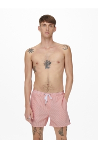 ONLY&SONS ONSTED STRIPE SEERSUCKER SWIM NOOS porcelain rose