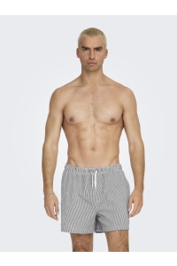 Only and Sons ONSTED STRIPE SEERSUCKER SWIM NOOS darkest spruce