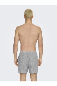 Only and Sons ONSTED STRIPE SEERSUCKER SWIM NOOS darkest spruce