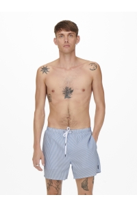 Only and Sons ONSTED STRIPE SEERSUCKER SWIM NOOS quiet harbor