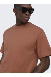 Only and Sons ONSFRED RLX SS TEE NOOS rustic brown