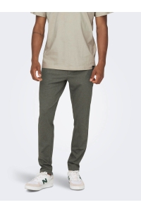 ONLY&SONS ONSMARK SLIM HERRINGBONE 2911 PANT : teak