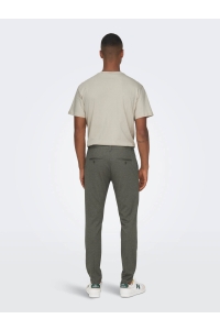 ONLY&SONS ONSMARK SLIM HERRINGBONE 2911 PANT : teak