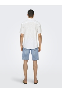 Only and Sons ONSCAIDEN SS SOLID RESORT LINEN NOO: white