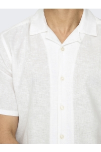 Only and Sons ONSCAIDEN SS SOLID RESORT LINEN NOO: white