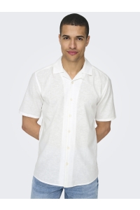 Only and Sons ONSCAIDEN SS SOLID RESORT LINEN NOO: white