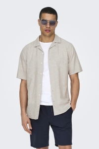 Only and Sons ONSCAIDEN SS SOLID RESORT LINEN NOO: chinchilla