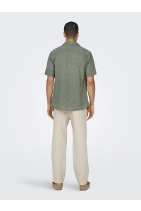 Only and Sons ONSCAIDEN SS SOLID RESORT LINEN NOO: swamp