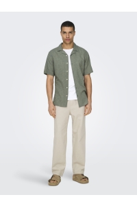 Only and Sons ONSCAIDEN SS SOLID RESORT LINEN NOO: swamp