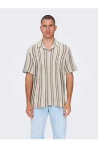 Only and Sons ONSTREV LIFE REG STRUC STRIPE SS SH: gardenia/coffee bean / teak / ir