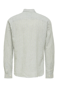 ONLY&SONS ONSCAIDEN LS STRIPE LINEN SHIRT 660: sea spray