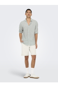 ONLY&SONS ONSCAIDEN LS STRIPE LINEN SHIRT 660: sea spray
