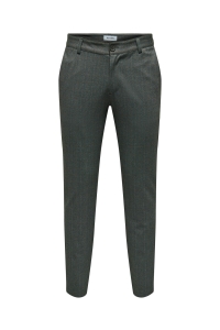 ONLY&SONS ONSMARK SLIM 02093 HERRINGBONE PANT: black