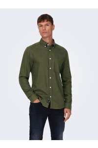 ONLY&SONS ONSGUDMUND SLIM 1-PKT SOLID SHIRT N: forest night