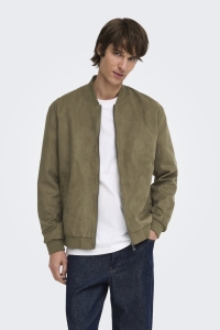 Only and Sons ONSLUCAS FAKE SUEDE BOMBER OTW NOOS teak