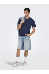 ONLY&SONS ONSKIAN LIFE REG SEERSUCKER SS TEE : naval academy