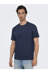 ONLY&SONS ONSKIAN LIFE REG SEERSUCKER SS TEE : naval academy