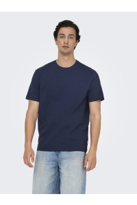 ONLY&SONS ONSKIAN LIFE REG SEERSUCKER SS TEE : naval academy