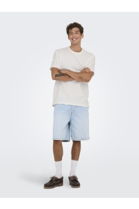 ONLY&SONS ONSKIAN LIFE REG SEERSUCKER SS TEE : cloud dancer