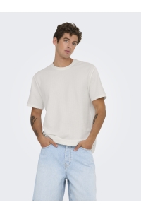 ONLY&SONS ONSKIAN LIFE REG SEERSUCKER SS TEE : cloud dancer