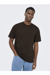 Only and Sons ONSKIAN LIFE REG SEERSUCKER SS TEE : coffee bean