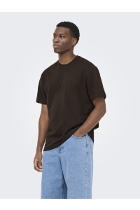 Only and Sons ONSKIAN LIFE REG SEERSUCKER SS TEE : coffee bean