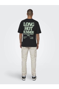ONLY&SONS ONSKENNY RLX TEXT SS TEE black