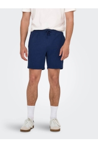 ONLY&SONS ONSKIAN LIFE REG SEERSUCKER SHORTS : naval academy