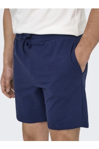 ONLY&SONS ONSKIAN LIFE REG SEERSUCKER SHORTS : naval academy