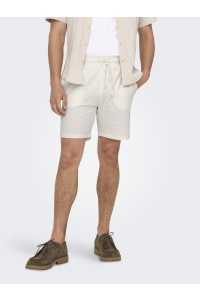 ONLY&SONS ONSKIAN LIFE REG SEERSUCKER SHORTS : cloud dancer