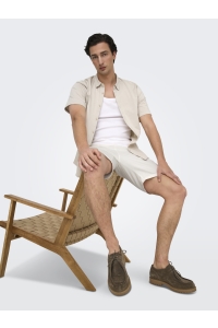 ONLY&SONS ONSKIAN LIFE REG SEERSUCKER SHORTS : cloud dancer