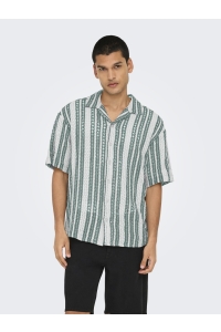 Only and Sons ONSDANI CROCHET SS SHIRT NOOS comfrey/gardenia