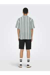 Only and Sons ONSDANI CROCHET SS SHIRT NOOS comfrey/gardenia