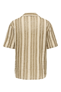 Only and Sons ONSDANI CROCHET SS SHIRT NOOS cloud dancer/brown