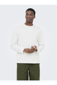 Only and Sons ONSCASPIAN AIRFLEX RLX LS TEE NOOS white