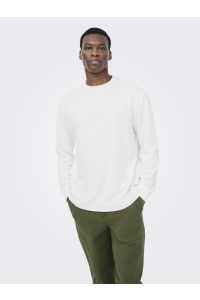 Only and Sons ONSCASPIAN AIRFLEX RLX LS TEE NOOS white