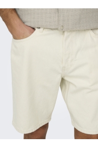 Only and Sons ONSEDGE ECRU 2044 PIM DNM SHORTS NO: ecru